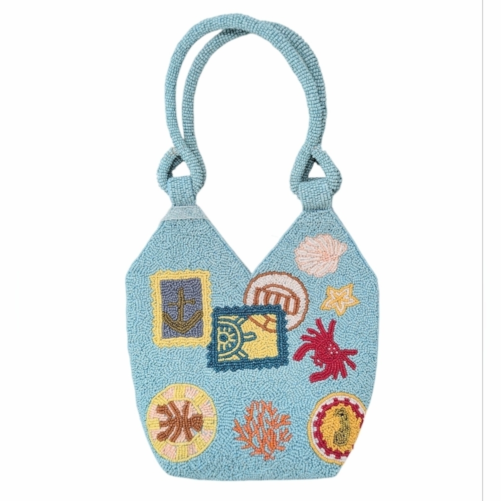 Viral TikTok Nautical Beaded Tote Bag NWT Summer Vacation